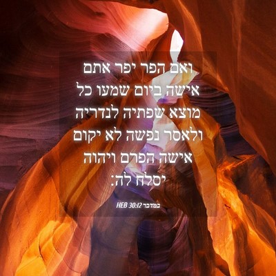 Picture 04 - במדבר 30:12 HEB - ואם הפר יפר אתם אישה ביום - Bible Verse Picture