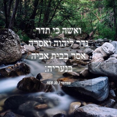 Picture 04 - במדבר 30:3 HEB - ואשה כי תדר נדר ליהוה ואסרה - Bible Verse Picture