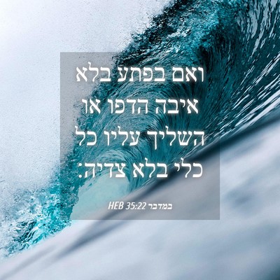 Picture 04 - במדבר 35:22 HEB - ואם בפתע בלא איבה הדפו או - Bible Verse Picture