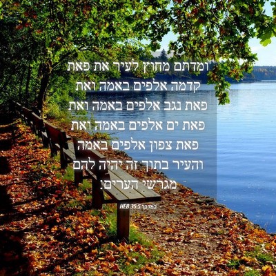 Picture 04 - במדבר 35:5 HEB - ומדתם מחוץ לעיר את פאת קדמה - Bible Verse Picture