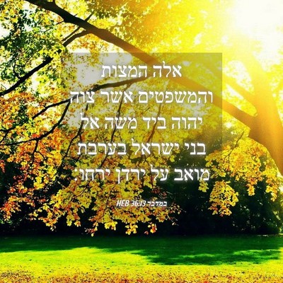 Picture 04 - במדבר 36:13 HEB - אלה המצות והמשפטים אשר צוה - Bible Verse Picture