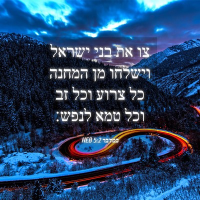 Picture 04 - במדבר 5:2 HEB - צו את בני ישראל וישלחו מן - Bible Verse Picture