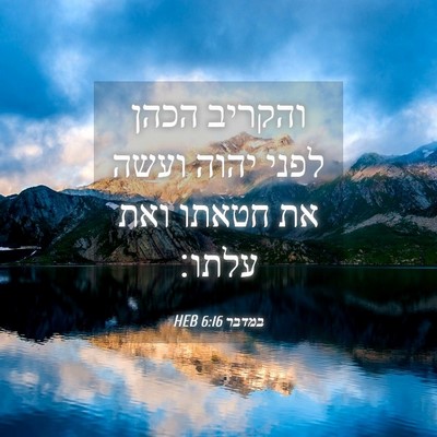 Picture 04 - במדבר 6:16 HEB - והקריב הכהן לפני יהוה ועשה - Bible Verse Picture