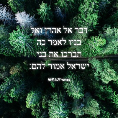 Picture 04 - במדבר 6:23 HEB - דבר אל אהרן ואל בניו לאמר - Bible Verse Picture