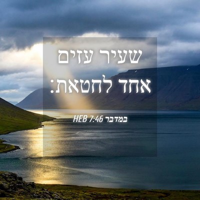 Picture 04 - במדבר 7:46 HEB - שעיר עזים אחד - Bible Verse Picture