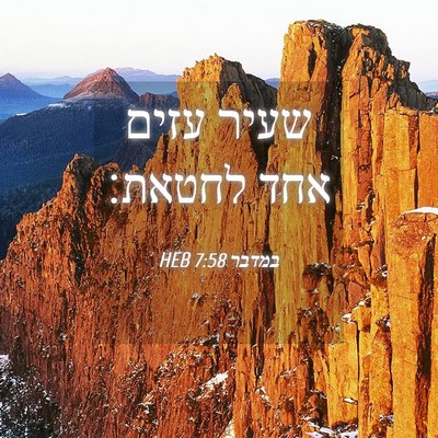 Picture 04 - במדבר 7:58 HEB - שעיר עזים אחד - Bible Verse Picture
