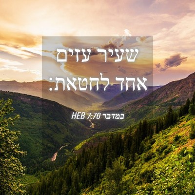Picture 04 - במדבר 7:70 HEB - שעיר עזים אחד - Bible Verse Picture