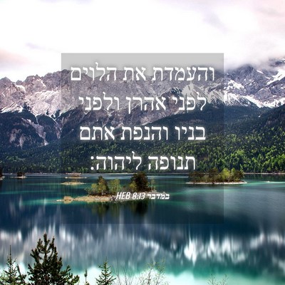 Picture 04 - במדבר 8:13 HEB - והעמדת את הלוים לפני אהרן - Bible Verse Picture