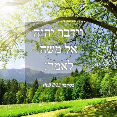 Picture 04 - במדבר 8:23 HEB - וידבר יהוה אל משה - Bible Verse Picture