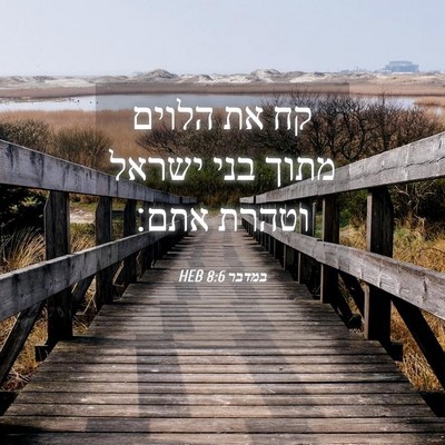 Picture 04 - במדבר 8:6 HEB - קח את הלוים מתוך בני ישראל - Bible Verse Picture