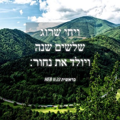 Picture 04 - בראשית 11:22 HEB - ויחי שרוג שלשים שנה ויולד - Bible Verse Picture