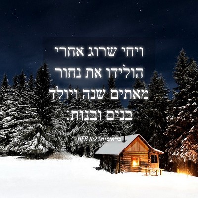 Picture 04 - בראשית 11:23 HEB - ויחי שרוג אחרי הולידו את - Bible Verse Picture