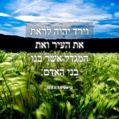 Picture 04 - בראשית 11:5 HEB - וירד יהוה לראת את העיר ואת - Bible Verse Picture