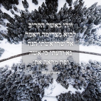 Picture 04 - בראשית 12:11 HEB - ויהי כאשר הקריב לבוא - Bible Verse Picture