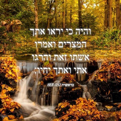 Picture 04 - בראשית 12:12 HEB - והיה כי יראו אתך המצרים - Bible Verse Picture