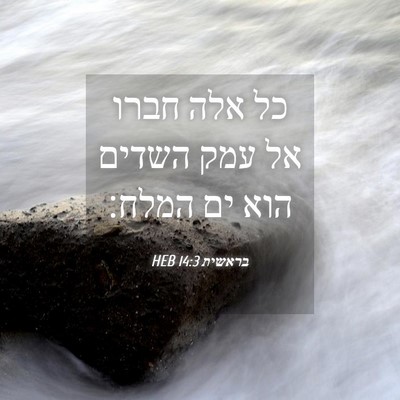 Picture 04 - בראשית 14:3 HEB - כל אלה חברו אל עמק השדים - Bible Verse Picture