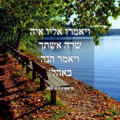 Picture 04 - בראשית 18:9 HEB - ויאמרו אליו איה שרה אשתך - Bible Verse Picture