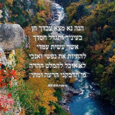 Picture 04 - בראשית 19:19 HEB - הנה נא מצא עבדך חן בעיניך - Bible Verse Picture