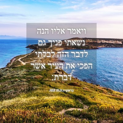 Picture 04 - בראשית 19:21 HEB - ויאמר אליו הנה נשאתי פניך - Bible Verse Picture