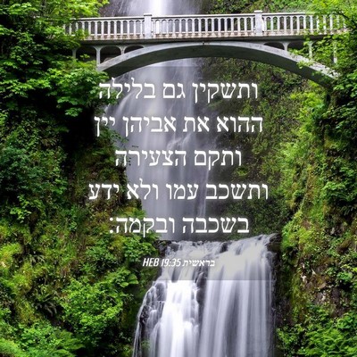 Picture 04 - בראשית 19:35 HEB - ותשקין גם בלילה ההוא את - Bible Verse Picture