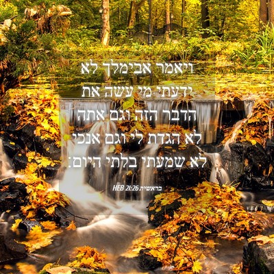 Picture 04 - בראשית 21:26 HEB - ויאמר אבימלך לא ידעתי מי - Bible Verse Picture