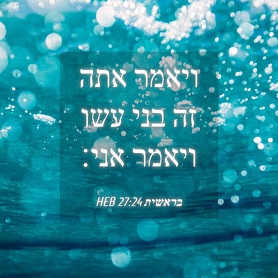 Picture 04 - בראשית 27:24 HEB - ויאמר אתה זה בני עשו ויאמר - Bible Verse Picture