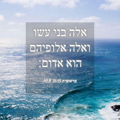 Picture 04 - בראשית 36:19 HEB - אלה בני עשו ואלה אלופיהם - Bible Verse Picture