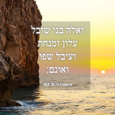Picture 04 - בראשית 36:23 HEB - ואלה בני שובל עלון ומנחת - Bible Verse Picture