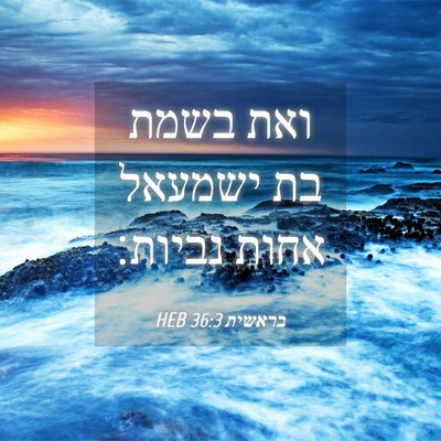 Picture 04 - בראשית 36:3 HEB - ואת בשמת בת ישמעאל אחות - Bible Verse Picture