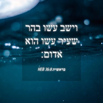 Picture 04 - בראשית 36:8 HEB - וישב עשו בהר שעיר עשו הוא - Bible Verse Picture