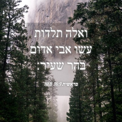 Picture 04 - בראשית 36:9 HEB - ואלה תלדות עשו אבי אדום בהר - Bible Verse Picture