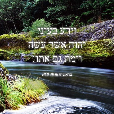 Picture 04 - בראשית 38:10 HEB - וירע בעיני יהוה אשר עשה - Bible Verse Picture