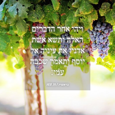 Picture 04 - בראשית 39:7 HEB - ויהי אחר הדברים האלה ותשא - Bible Verse Picture