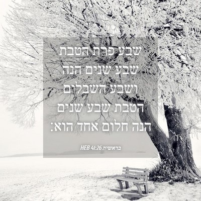 Picture 04 - בראשית 41:26 HEB - שבע פרת הטבת שבע שנים הנה - Bible Verse Picture