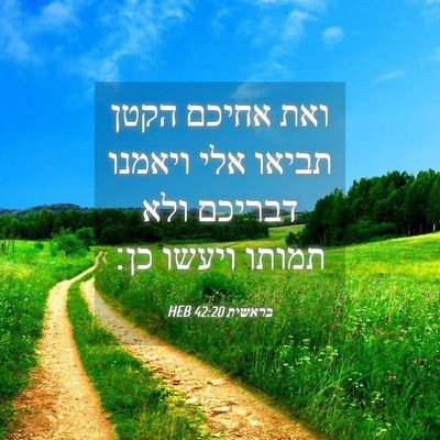 Picture 04 - בראשית 42:20 HEB - ואת אחיכם הקטן תביאו אלי - Bible Verse Picture