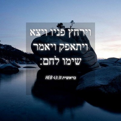 Picture 04 - בראשית 43:31 HEB - וירחץ פניו ויצא ויתאפק - Bible Verse Picture