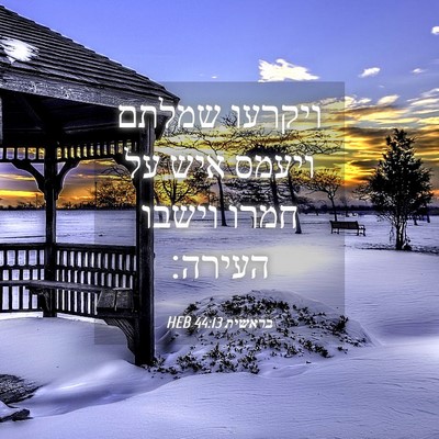 Picture 04 - בראשית 44:13 HEB - ויקרעו שמלתם ויעמס איש על - Bible Verse Picture