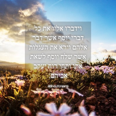 Picture 04 - בראשית 45:27 HEB - וידברו אליו את כל דברי יוסף - Bible Verse Picture