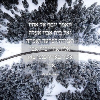 Picture 04 - בראשית 46:31 HEB - ויאמר יוסף אל אחיו ואל בית - Bible Verse Picture