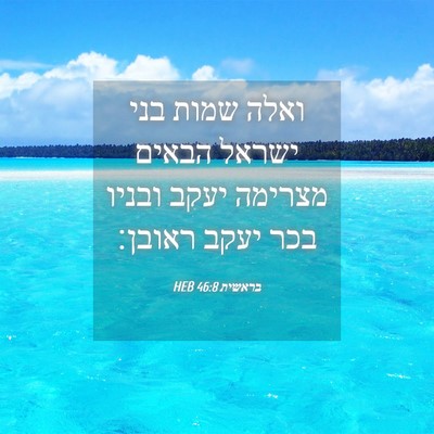 Picture 04 - בראשית 46:8 HEB - ואלה שמות בני ישראל הבאים - Bible Verse Picture