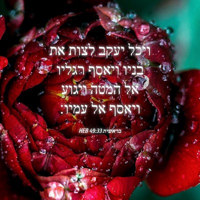 Picture 04 - בראשית 49:33 HEB - ויכל יעקב לצות את בניו - Bible Verse Picture