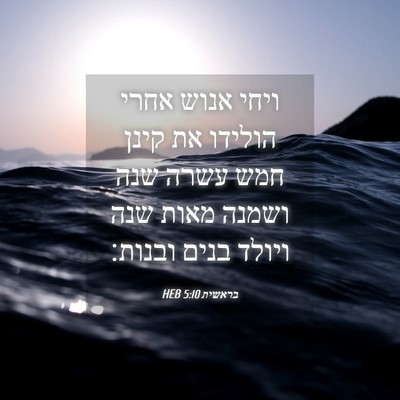 Picture 04 - בראשית 5:10 HEB - ויחי אנוש אחרי הולידו את - Bible Verse Picture