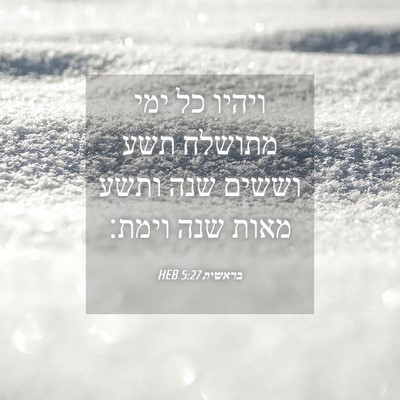 Picture 04 - בראשית 5:27 HEB - ויהיו כל ימי מתושלח תשע - Bible Verse Picture