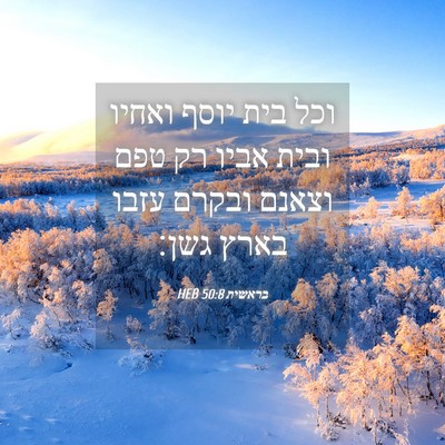 Picture 04 - בראשית 50:8 HEB - וכל בית יוסף ואחיו ובית - Bible Verse Picture