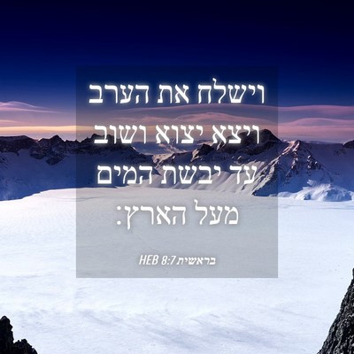 Picture 04 - בראשית 8:7 HEB - וישלח את הערב ויצא יצוא - Bible Verse Picture