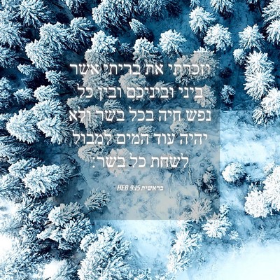 Picture 04 - בראשית 9:15 HEB - וזכרתי את בריתי אשר ביני - Bible Verse Picture