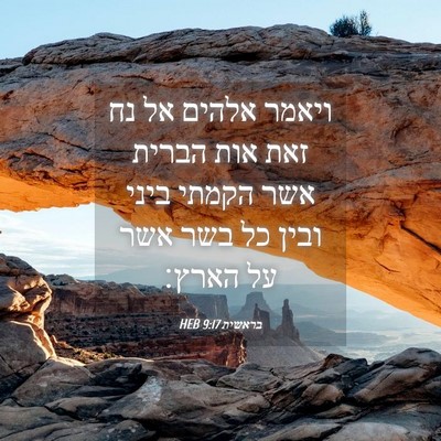 Picture 04 - בראשית 9:17 HEB - ויאמר אלהים אל נח זאת אות - Bible Verse Picture
