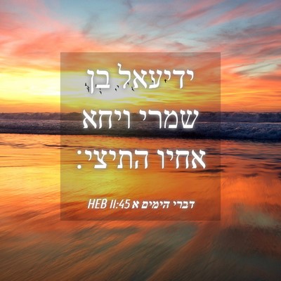 Picture 04 - דברי הימים א 11:45 HEB - ידיעאל בן שמרי ויחא אחיו - Bible Verse Picture