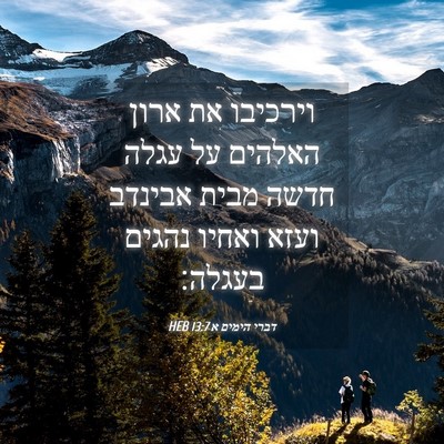Picture 04 - דברי הימים א 13:7 HEB - וירכיבו את ארון האלהים על - Bible Verse Picture