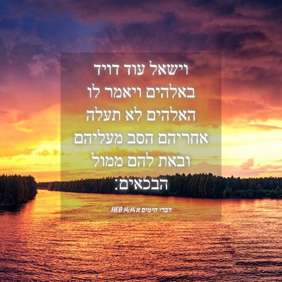 Picture 04 - דברי הימים א 14:14 HEB - וישאל עוד דויד באלהים - Bible Verse Picture